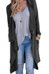 Sexy Grey Drapery Open Front Back Slit Oversize Coat